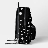 Sac À Dos Imprimé Points blancs sur fond noir (Gauche)