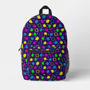Sac À Dos Imprimé Points de néon colorés et formes motif rétro