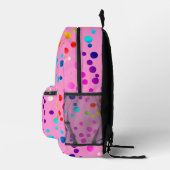 Sac À Dos Imprimé Points de polka néon sur rose (Droite)
