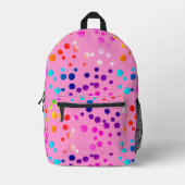 Sac À Dos Imprimé Points de polka néon sur rose (Recto)
