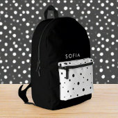Sac À Dos Imprimé Points noirs et blancs l Nom initial mignon