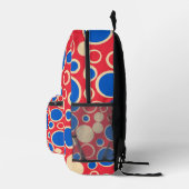 Sac À Dos Imprimé Points Rouge Et Bleu Sur Rouge (Droite)