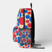 Sac À Dos Imprimé Points Rouge Et Bleu Sur Tan (Droite)