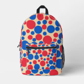 Sac À Dos Imprimé Points Rouge Et Bleu Sur Tan (Recto)