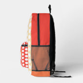 Sac À Dos Imprimé Pois blancs de fruits de pêche Monogrammes (Droite)