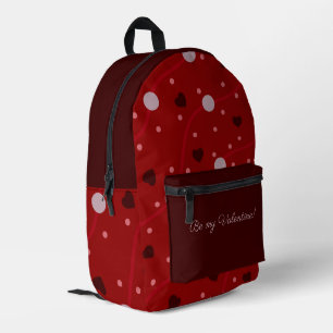 Sac À Dos Imprimé Pois et coeurs rouges et bourguignons Saint-Valent