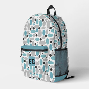 Sac À Dos Imprimé pois gris bleu pois pois rétro décoration motif