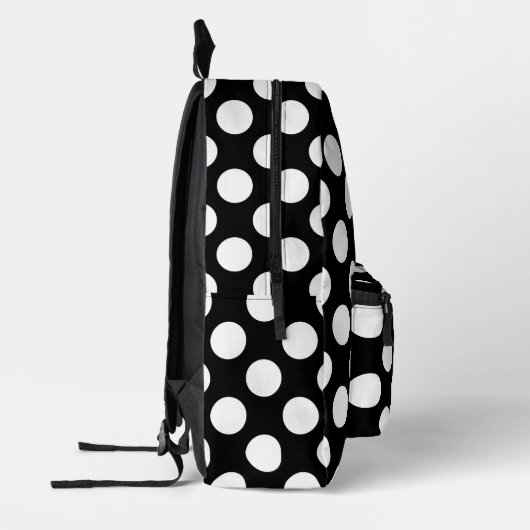 Sac À Dos Imprimé Pois noirs et blancs, Motif Polka (Gauche)