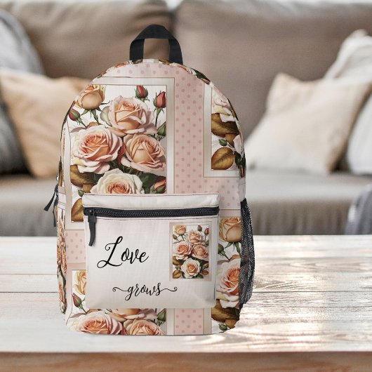 Sac À Dos Imprimé Pois rétro amour rose Rose peint
