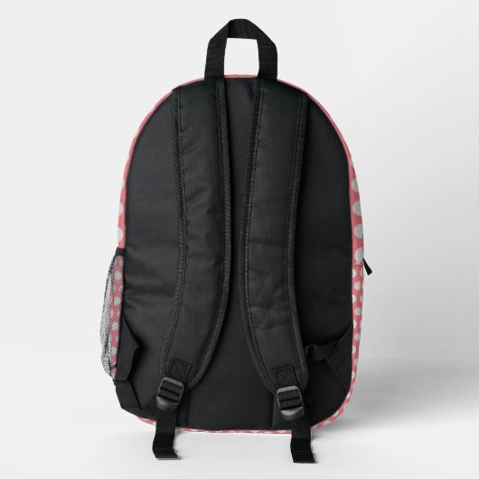 Sac À Dos Imprimé Pois rose Design Nom personnalisé Initiale (Verso)