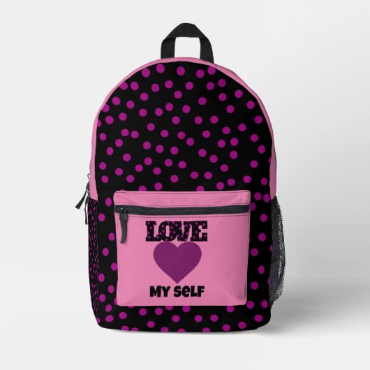 Sac À Dos Imprimé Pois rose moderne (Recto)