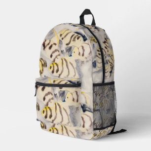Sac À Dos Imprimé Poisson-ange jaune minimaliste aquarelle vintage