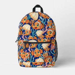 Sac À Dos Imprimé Poisson clown Dessin animé mignon Famille Sous l'e