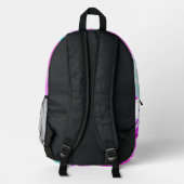 Sac À Dos Imprimé Poisson Koi en rose et bleu (Verso)