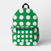 Sac À Dos Imprimé Polka Blanc Vert Dot Jolie Fille Retour À L'École (Recto)