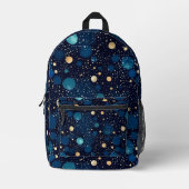 Sac À Dos Imprimé Polka-point bleu et or (Recto)