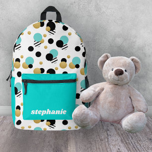 Sac À Dos Imprimé Polka Pote Retro personnalisée Turquoise