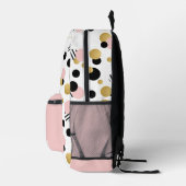 Sac À Dos Imprimé Polka Retro Personnalisée Point Blush Rose (Droite)