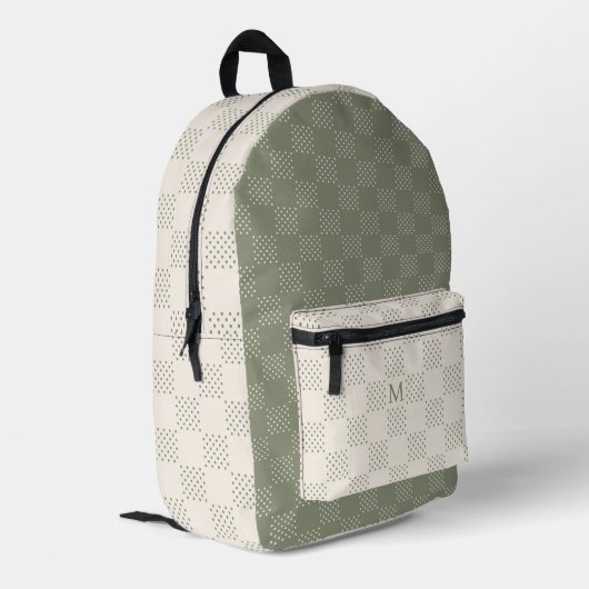 Sac À Dos Imprimé Polka vert olive-point (Coin arrière gauche)