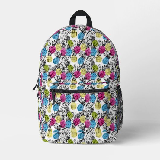 Sac À Dos Imprimé Pop Art Ananas Et Palm Feuilles (Recto)