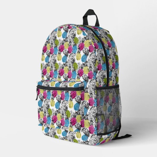 Sac À Dos Imprimé Pop Art Ananas Et Palm Feuilles (Coin arrière droit)