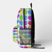Sac À Dos Imprimé Poppin Retro Hearts Fun Rainbow Motif (Droite)
