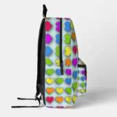 Sac À Dos Imprimé Poppin Retro Hearts Fun Rainbow Motif (Gauche)