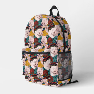 Sac À Dos Imprimé Porcs Avec Motif Casquette