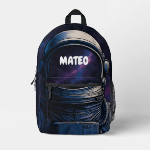 Sac À Dos Imprimé Portrait d'astronaute de la galaxie lunatique dans