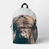 Sac À Dos Imprimé Portrait de vache Highland (Recto)