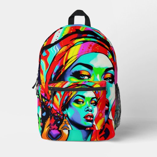 Sac À Dos Imprimé Portrait Pop Art (Recto)