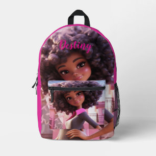 Sac À Dos Imprimé Poupée noire personnalisée