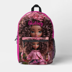 Sac À Dos Imprimé Poupée noire personnalisée
