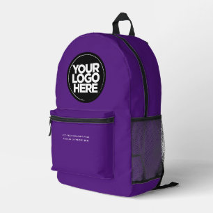 Sac À Dos Imprimé Pourpre Logo et texte personnalisés
