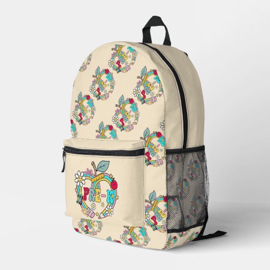 Sac À Dos Imprimé Pré-maternelle et crème (Coin arrière droit)