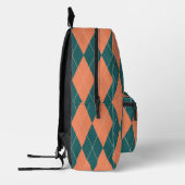 Sac À Dos Imprimé Préppy Jacquard vert orange Imprimer les initiales (Gauche)