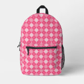 Sac À Dos Imprimé Preppy Rose Jacquard Plaid Girls (Recto)