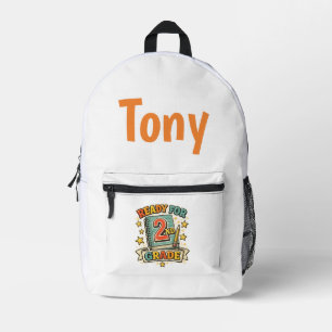 Sac À Dos Imprimé Prêt pour la 2e année design vintage de rentrée sc
