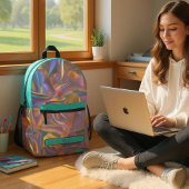 Sac À Dos Imprimé Pretty Pastel Holographic Rainbow Metallic 