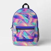Sac À Dos Imprimé Pretty Pastel Holographic Rainbow Metallic  (Recto)