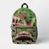 Sac À Dos Imprimé Prière Mantis Sur Fleur Sedum Personnalisé (Recto)