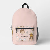 Sac À Dos Imprimé Princesses & Coeurs Pastels doux Enfants (Recto)