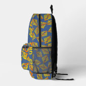 Sac À Dos Imprimé Pro Roe Retro orange et jaune sur bleu (Droite)