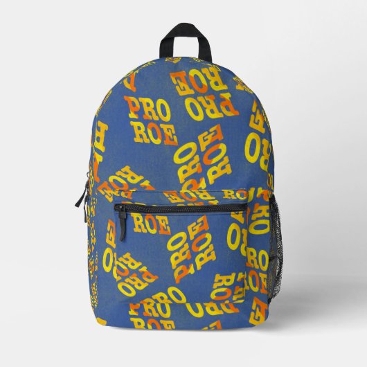 Sac À Dos Imprimé Pro Roe Retro orange et jaune sur bleu (Recto)