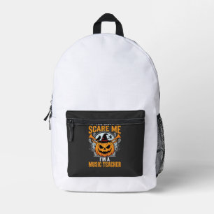 Sac À Dos Imprimé Professeur de Musique Halloween Citrouille Effraya