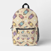 Sac À Dos Imprimé Professeur Pastel École Crayon (Recto)