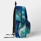 Sac À Dos Imprimé Profondeurs turquoises : Impressions Abstraites oc (Gauche)