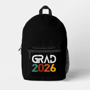 Sac À Dos Imprimé Promotion 2026 Diplôme Rétro Vintage Minimaliste