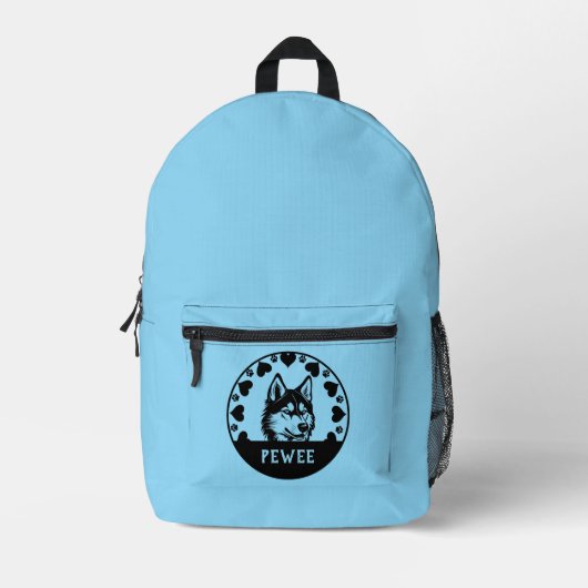Sac À Dos Imprimé Propriétaire d'animal de compagnie de chien Husky (Recto)