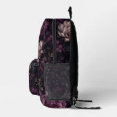 Sac À Dos Imprimé Prune Noir Floral (Droite)